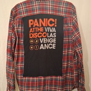 Red Plaid Graphic Men's Shirt